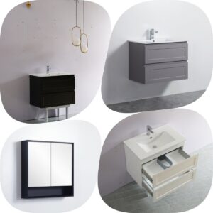 750mm Fremantle PVC Water Proof  Shaker Hampton Wall Hung Vanity 3 Colours