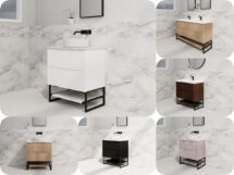 750mm Riva Bali Fluted Floor Standing with Shelf Bathroom Vanity 5 Colours