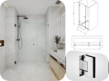 CVP062DF 10mm Wall to Wall/Shower Enclosure 10mm Pivot Door 7 Colours 5mm Steps