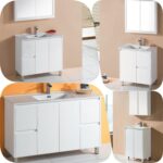 SNN 900mm PVC Waterproof Gloss White Polyurethane Vanity Ceramic Top