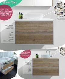 *Sale* 1200mm Duo White Oak Matte White Two Tone Wall Hung Vanity Cabinet Only