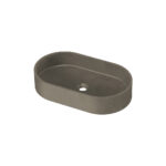 ZALE 600mm Oval Elongated Grey Real Concrete Above Counter Vanity Basin Sink