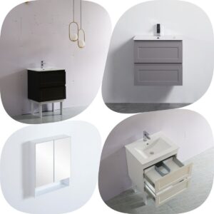 600mm Fremantle PVC Water Proof  Shaker Hampton Wall Hung Vanity 3 Colours