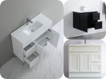900 x 370mm Slim Narrow Ceto Acacia PVC Water Proof  Free Standing Vanity /White