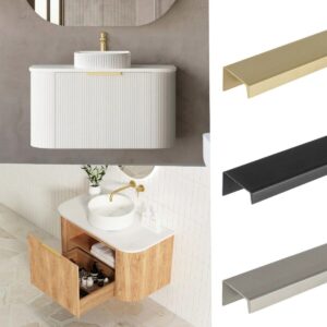 900mm Otti Bondi Curved Fluted Matte White / Woodland Oak Plywood Vanity
