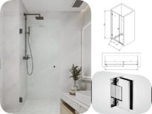 CVP062-C 10mm Wall to Wall Shower Screen 10mm Pivot Door 7 Colours 5mm Size Steps