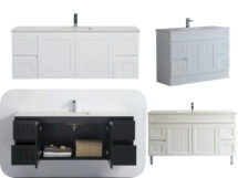 Ceto Acacia 1500mm Shaker / Hampton PVC Water Proof Vanity Matte White / Black