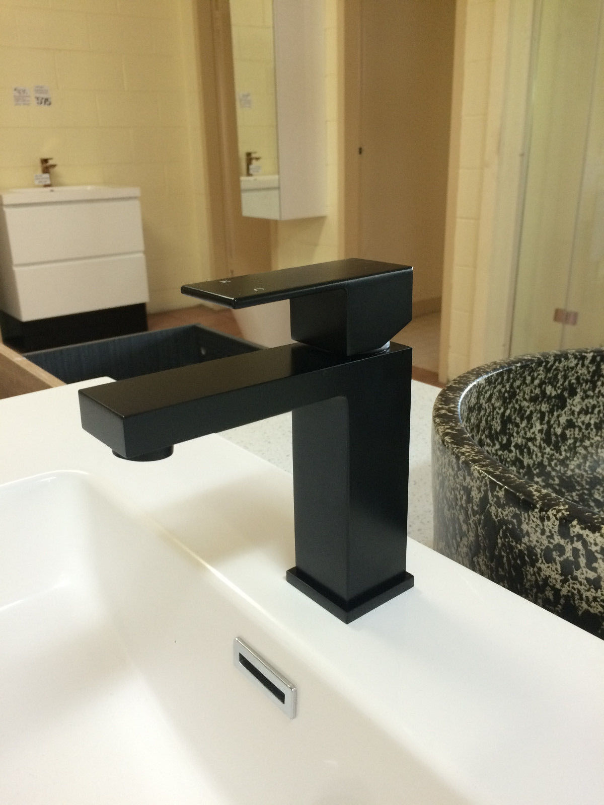 Ettore Square Matte Black Bathroom Basin Mixer Premium Electroplated