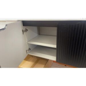 Lombok Matte Black Polyurethane 600-900mm Fluted Panel Bathroom Vanity Cabinet
