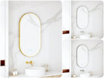 Mercio Maia OVAL 500x900mm Framed Backlit Slim Motion Sensor Anti Fog LED Mirror