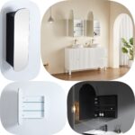 OLIVIA Designer Mirror Arch Shaving Cabinet 40x90 60x90 150x40 Tallboy 2 Colours
