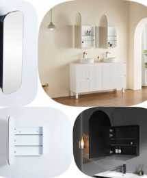 OLIVIA Designer Mirror Arch Shaving Cabinet 40x90 60x90 150x40 Tallboy 2 Colours
