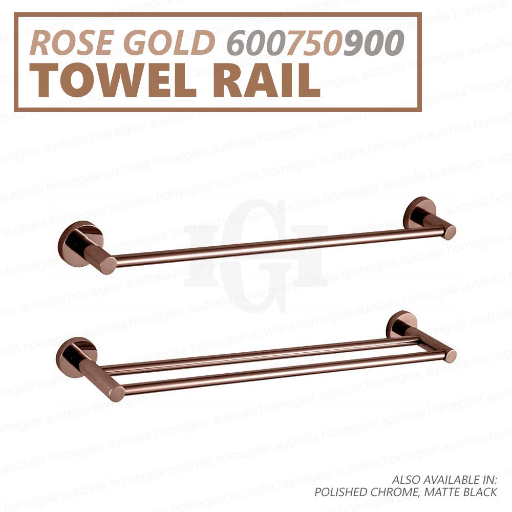 750mm Solid Brass Square Bathroom Single Towel Rail