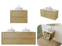 Vito Plywood 750mm Brooklyn Red Oak / Ashwood Wall Hung Vanity