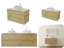 Vito Plywood 900mm Brooklyn Red Oak / Ashwood Wall Hung Vanity