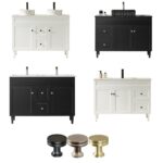 1200 Harrington Shaker Floor Stand PVC Polyurethane White / Black Double Vanity