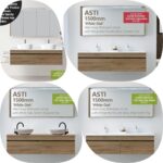 1500mm Asti White Oak Timber Look Wood Grain Wall Hung Bathroom Vanity