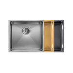 500x440x230mm Stainless Steel Round Corners Kitchen Sink Brushed Gold/Grey PVD