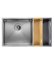 500x440x230mm Stainless Steel Round Corners Kitchen Sink Brushed Gold/Grey PVD