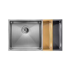500x440x230mm Stainless Steel Round Corners Kitchen Sink Brushed Gold/Grey PVD