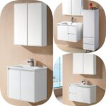 600mm SNN PVC Waterproof Gloss White Polyurethane Wall Hung Vanity