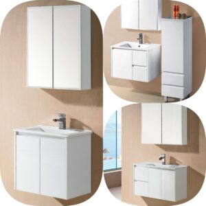 600mm SNN PVC Waterproof Gloss White Polyurethane Wall Hung Vanity