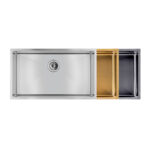 762x457x254mm Stainless Steel Round Corners Kitchen Sink Brushed Gold/Grey PVD