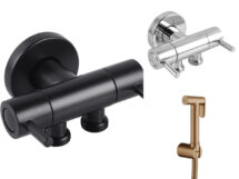 Aquaperla  Solid Brass Toilet Bidet Tap Dual Control Chrome/Matte Black