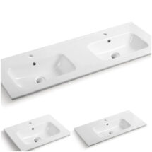 D'angle 600 750 900 1200mm 1500-Double White Ceramic Porcelain Vanity Basin Top