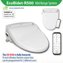 EcoBidet R500 Warm Water Electric Bidet Toilet Seat w Wireless Remote Controller