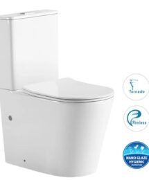 Inspire Radiant Geberit Cistern Rimless Tornado Flushing Back to Wall Toilet