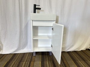 MINI Compact Vanity PVC Water Proof White Gloss Polyurethane / 460x460x870(H)mm