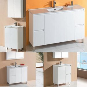 SNN 1500mm PVC Waterproof Gloss White Polyurethane Vanity Ceramic Top