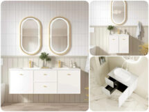 Seattle moisture-resistant 600 - 1500mm  Shaker Vanity Cabinet Ceramic/Stone Top