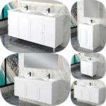 1200 Double Vanity Miami Plywood Matte White Shaker Polyurethane Floor Standing