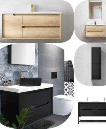 600mm Otti Byron Plywood Timber Wood Grain / Nature Oak / Black Wall Hung Vanity