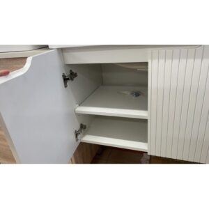 Lombok Matte White Polyurethane 600-900mm Fluted Panel Bathroom Vanity Cabinet