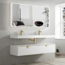 MOONLIGHT 600 750 900 1200 1500mm Matte White Polyurethane Wallhung Cabinet Only