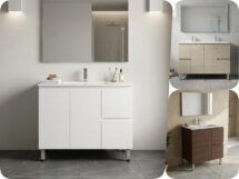 Nordic 900mm PVC Waterproof Gloss White Polyurethane Vanity unit on Leg