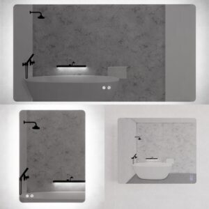 Riva 500,750,900,1200,1500mm Frameless Backlit Dimmable LED Mirror with Demister