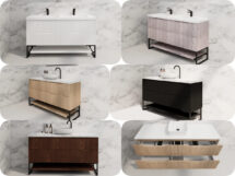 1500mm Riva Bali Fluted Floor Standing with Shelf Bathroom Vanity 5 Colours
