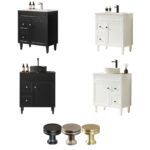 750 Harrington Hampton Shaker Floor Stand PVC Polyurethane White / Black Vanity