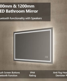 900 1200 1500mm LED Light Bathroom Mirror Bluetooth Speaker Touch Switch IP44