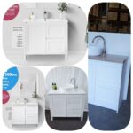 900m LYON Polyurethane Matte White Shaker Hampton Floorstanding Vanity with Legs