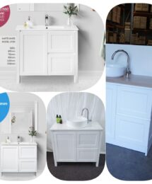 900m LYON Polyurethane Matte White Shaker Hampton Floorstanding Vanity with Legs