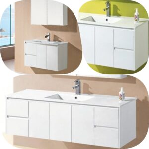 900mm SNN PVC Waterproof Gloss White Polyurethane Wall Hung Vanity