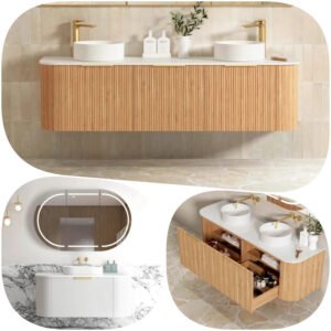 Bondi Fluted Wall Hung Vanity | 600-1800mm | Plywood | Hettich