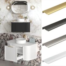 Otti Hampshire Plywood Curved Vanity Bathroom Cabinet 600-1800mm White Black