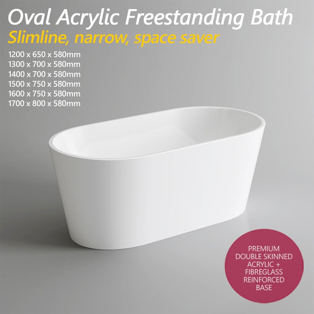 Oval Freestanding Acrylic Bath Tub, What Is The Narrowest Bathtub
