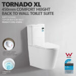 Mercio Vera Tornado Quiet Flush Wall Faced Toilet -450mm Comfort Height